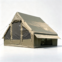 Tente gonflable quatre saisons monocouche en tissu Oxford imperméable avec revêtement PU, fenêtre respirante, fermeture éclair bidirectionnelle, design portable
