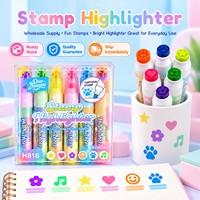 Offre Spéciale – Marqueurs Surligneurs 6 Couleurs en Forme Mignonne – Ensemble de Stylos Marqueurs pour Journalisation, Notes, Agenda, École et Bureau