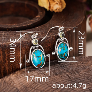 Orecchini Pendenti Ovali Vintage con Texture per Donne, Gioielli di Moda Unici e Distintivi - Product Image 4