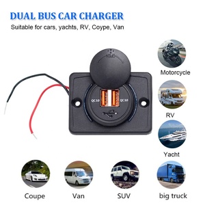 Kép USB Charger QC3.0 công nghệ 12-24V DC Bảng điều chỉnh núi Xe Điện Điện thoại di động xe buýt thuyền phụ kiện 2 cổng sạc ổ cắm - Product Image 5