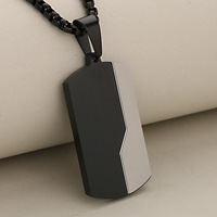Pendentif personnalisé en acier inoxydable gravé au laser, double couleur, plaqué or 18 carats, breloque en forme de barre, bijou personnalisé avec nom