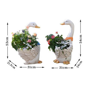 Statue de cygne peinte à la main décoration de pot de fleur pour <span class=keywords><strong>le</strong></span> <span class=keywords><strong>jardin</strong></span> extérieur nouveau planteur de <span class=keywords><strong>statuaire</strong></span> d'animal - Product Image 3