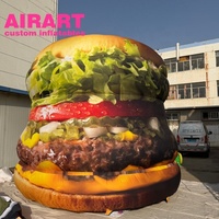 Hamburger gonflable populaire, hamburger alimentaire gonflable personnalisé pour la publicité