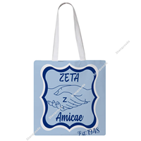 Sac fourre-tout personnalisé Zeta Phi Beta pour fille, sac en toile ZPB avec lettres grecques de la sororité, sac de rangement, sac à main de shopping, sac à bandoulière, cadeau de festival