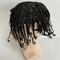 Nouveauté 100% cheveux humains mono avec unité de cheveux de base en PU 8x10 remy cheveux indiens tresse toupet pour hommes