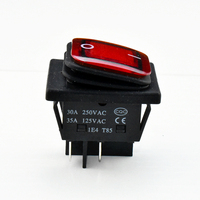 Kcd4 Interrupteur à bascule étanche rouge, jaune, bleu, vert, noir avec LED / 12V / 24V / 110V / 220V / 4 broches/voyant