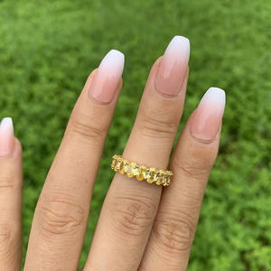 Dünne weibliche weiße Kristalls tein ringe Versilberte geometrische Zirkonia Trau ringe für Frauen Ewiges Versprechen Bijoux - Product Image 4