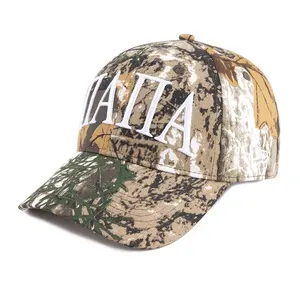 Bán buôn biểu tượng tùy chỉnh cây ngụy trang cap thăng hoa in màu Sun hat chiến thuật Camo Mũ bóng chày