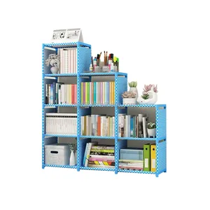 Bibliothèque modulaire pour enfant, tuyau en acier, 9 cubes, organisateur de rangement, assemblé, étagères ménagères, bricolage, sac à main, vitrine