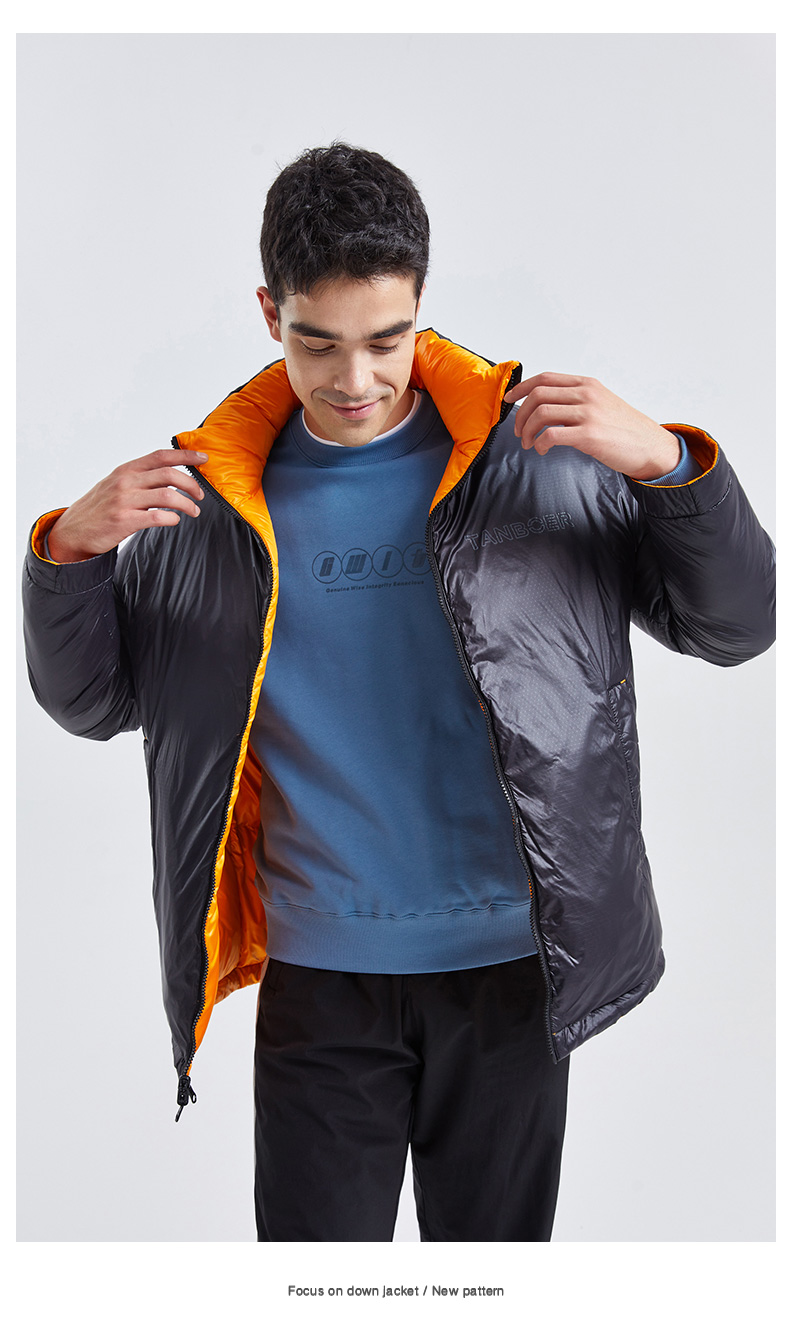 Áo khoác ngoài trời mùa đông dành cho nam Quần áo ngắn 2 mặt 100% Polyester 8