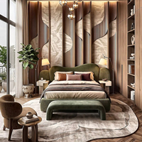 Cama Doble Italiana de Lujo para Villa de Alta Gama, Cama Alta de Lujo Tamaño Queen/King, Estructura de Cama, Sofá de Lujo, Mueble de Cocina, Diseño de Armario