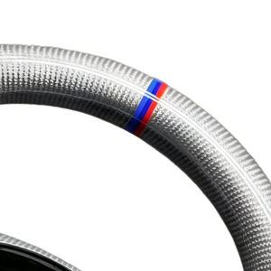 Volant en cuir et fibre de carbone style M Sport (ancien modèle vers nouveau) pour <span class=keywords><strong>BMW</strong></span> Série 3, Série 5, E46, M3, M6, E61, E62, E63 – Amélioration de l'intérieur - Product Image 2