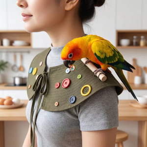 Protezione per Spalle Anti-Morso per Uccelli, Mantella per Pappagalli con Anelli per Caviglie, Lavabile in Denim, per Addestramento, per Proprietari di Uccelli - Product Image 1