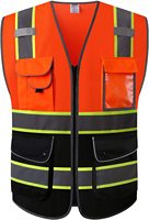 Gilet de sécurité réfléchissant personnalisable multicolore avec poches et fermeture éclair, vêtements de sécurité réfléchissants pour la construction