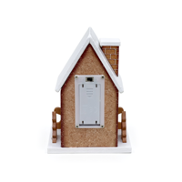 Décoration de Noël 2026 : Maison en bois LED en forme de pain d'épices, ornement artisanal pour table de Noël, fournitures de fête et de vacances