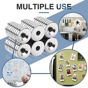 Aimants NdFeB personnalisés en usine avec trou fraisé / <span class=keywords><strong>Aimant</strong></span> en acier puissant, <span class=keywords><strong>aimant</strong></span> annulaire rond en néodyme avec trou pour vis - Product Image 2