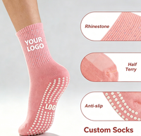 Calcetines de Yoga Tejidos con Agarre Cómodo y Logotipo Personalizado, Calcetines Deportivos Transpirables, Antideslizantes y Duraderos para Mujer