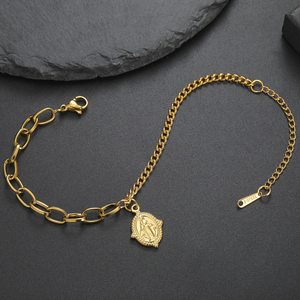 Myshape Notre Dame de Médaille Miraculeuse Bienheureuse Vierge Marie Charms Bracelet Chrétien Catholique Amulette Bijoux en Acier Inoxydable - Product Image 4