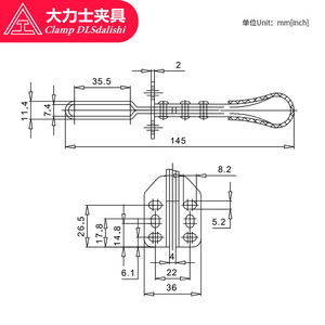 <b>Clamp</b> Dlsdalishi GH-201BSM Horizontal Quick <b>Clamp</b> Carbon Steel <b>Toggle</b> Welding Fixing Tooling Fixture - Product Image 1