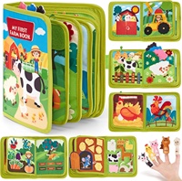 Livre de calme Montessori Sensory Polyester Farm sur le thème des animaux pour l'apprentissage précoce des jouets éducatifs pour les 3 + ans