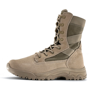 Bottes tactiques montantes en cuir de vachette suédé avec manchons en toile DFF02 pour hommes – Idéales pour l'entraînement - Product Image 3