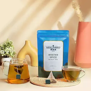 Premium yeni varış yüksek kafein çay özel etiket zencefil tarçın aromalı siyah çay