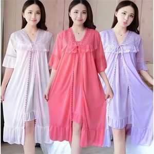 ชุดนอนเซ็กซี่คอวี ไซส์เดียว ชุดนอนเดรส ชุดนอนเจ้าหญิง สำหรับผู้หญิง - Product Image 1