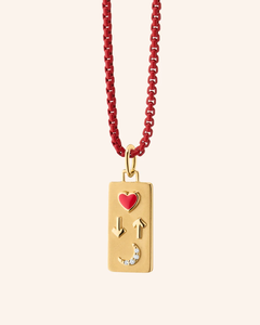สร้อยคอ Inspire Jewelry สแตนเลสสตีล รุ่น Love You to the <span class=keywords><strong>Moon</strong></span> and Back ประดับด้วยเคลือบสีแดงและเพชร - Product Image 4