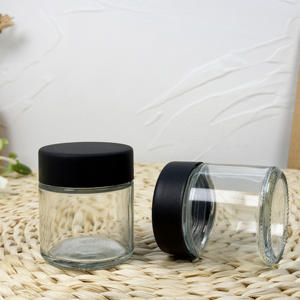 Tarro de vidrio oscuro negro Tarro de vidrio con tapas CR Contenedor de concentrado redondo a prueba de niños - Product Image 6