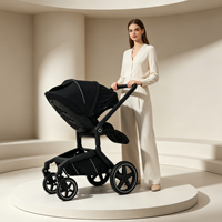 Poussette bébé Land Leopard Kingkong Premium avec poignée en aluminium 3 en 1, système de voyage multifonctionnel de luxe, landau avec siège auto
