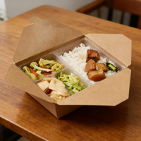 Boîtes alimentaires jetables en papier kraft, fournitures de traiteur à emporter personnalisées