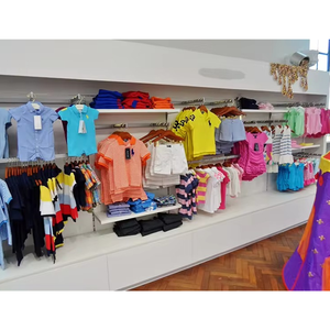 Phong Cách Hiện Đại Tầng-Đứng Bằng Gỗ Trẻ Em Quần Áo Giá Tùy Chỉnh Hiển Thị Đơn Vị Cho Trẻ Em Của Quần Áo - Product Image 1