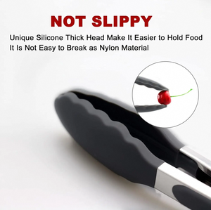 Pinzas de cocina de acero inoxidable de silicona de grado alimenticio, juego de parrilla para barbacoa, respetuoso con el medio ambiente - Product Image 3