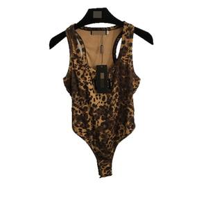 ชุดบอดี้สูทผ้าแฟลนเนลทรงเข้ารูป ลายเสือดาวสีน้ำตาล สไตล์ยุโรปและอเมริกา สำหรับผู้หญิง คอลเลคชั่นใหม่ ซัมเมอร์ 2026 โชว์หลังเซ็กซี่ - Product Image 1