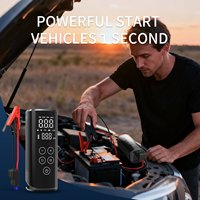 Pompe à air pour voiture avec écran tactile et lumière LED, batterie 8000 mAh, 25 L/min, gonfleur de pneus portable sans fil, pompe à vélo sans fil