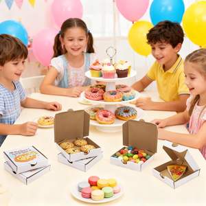 Cajas de Pizza Pequeñas Cuadradas de Cartón, Cajas Blancas Individuales para Regalos de Fiesta de Pizza, para Galletas de Duendes, Dulces y Gomitas - Product Image 6