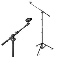 Support de microphone pliable en métal de haute performance, portable, empilable, OEM, pour scène, Rayyu GH-218 noir
