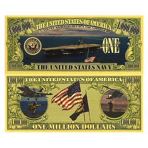 11 stijlen US Navy gouden folie bankbiljet 1000000 USD dubbelzijdig 15x7cm verzamelbaar non-valuta cadeau voor veteranen & verzamelaars - Product Image 4