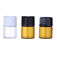 Bouteilles en verre, huile essentielle 1ml, 2ml, 3ml, 5ml, Mini pots d'échantillon en verre, couleur ambre, avec bouchon intérieur et bouchon à vis, vente en gros, pièces