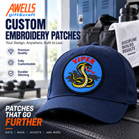 Patch Bordir Ular Cobra Kustom, Lencana Bulat Viper untuk Jaket Motor, Tas Ransel, Topi, dan Pakaian Jalanan AWELLS