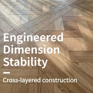 Plancher en bois d'ingénierie ambré à motif <span class=keywords><strong>Versailles</strong></span> 1.2mm placage de chêne pour hôtel villa restaurant de luxe 600x600x15mm extérieur - Product Image 5