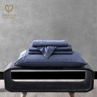 Parure de lit King Size en gros, couleur unie, soyeuse et douce, housse de couette respirante, draps de lit soyeux et lisses