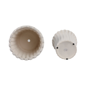 Vasi in ceramica con bordo arricciato per decorazioni di piante da interno ed esterno - Product Image 6