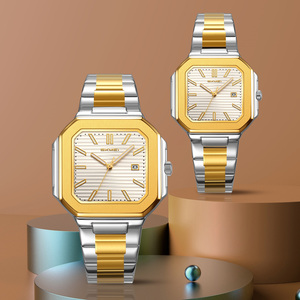 Reloj de Cuarzo para Hombre de Lujo OEM/ODM con Logotipo Personalizado, Correa de Acero Inoxidable, Resistente al Agua, Esfera Geométrica Única, Venta al Por Mayor - Product Image 1