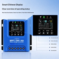 Contrôleur solaire MPPT entièrement automatique, compatible avec tous les types de batteries, affichage en chinois, mode sans batterie, double ports USB
