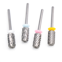 Fraise à chanfreiner à barillet large 4XC sûre, fraises à ongles en carbure, fraises de sécurité pour ongles en poudre acrylique, fraises à ongles en carbure de tungstène aiguisées