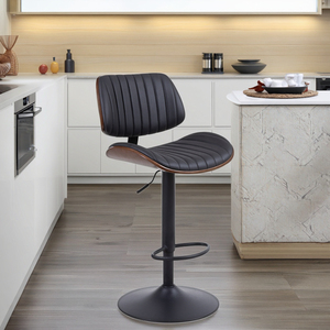 Modern Luxury Adjustable Commercial <strong>Bar</strong> <strong>Stool</strong> with <strong>2</strong> Gaslift PU PVC Fabric Swivel Metal Frame Home <strong>Bar</strong> Hotel Dining Living Room - Product Image 3