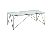 Console d'angle couleur chrome longue table console miroir verre trempé clair grande console