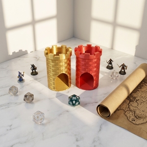 Torre de Dados Castle D20, Impresa en 3D, Accesorio Retro para Juegos de Mesa, Rodador de Dados Portátil para DND, RPG, TRPG y Campañas - Product Image 4