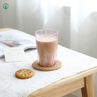 Tasses à café, thé et lait en verre personnalisées de 415 ml, couleur rose, tasses à café en verre, design cerise printanière, tasse en verre en forme de fleur